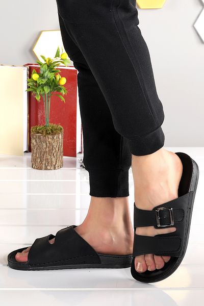 WOGGO Καθημερινές ανδρικές παντόφλες Velcro Ary 36-487