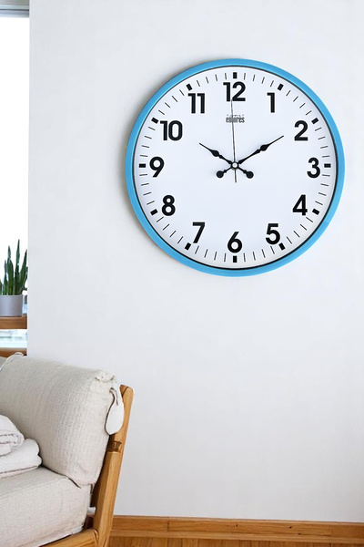 EMORES 37 cm Dekoratif Gerçek Cam Sessiz Mekanizma Duvar Saati