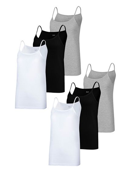 Line Smart 6 Pack Women's Mixed Color 100% Cotton Rope Strap Undershirt