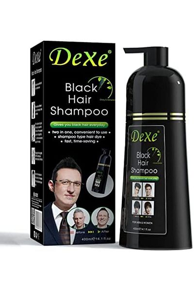 Dexe Instant Black Hair Coloring Shampoo - 400 ml