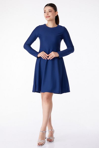 TOFİSA Mini Evening Dress Navy Blue - 13191