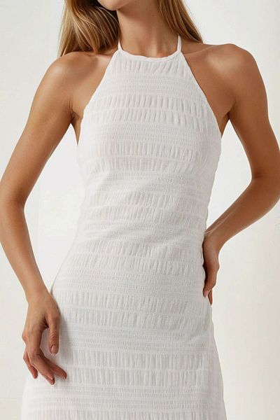 Hiccup Rochie maxi ajurata bodycon cu guler Halter