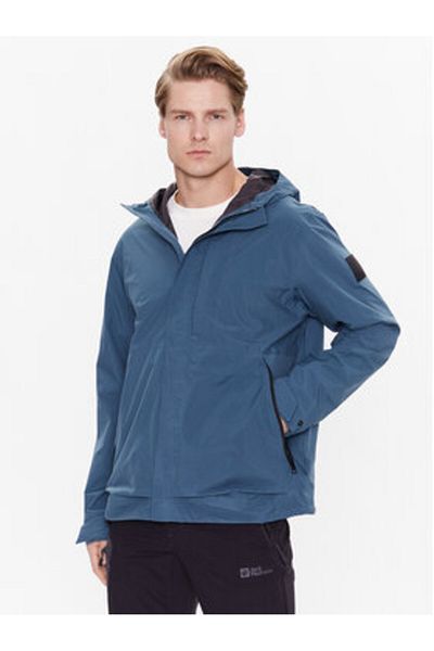 Jack Wolfskin Pelerină de ploaie pentru bărbați 1115761 Albastră