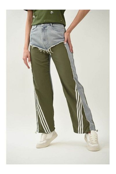 TRENDY.İNG Pantaloni Jogger Combinati Denim Kaki Forli S Denim Deschis