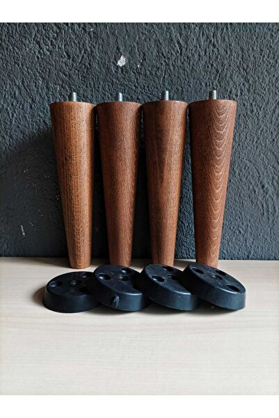 Dijital Bazar DİJİTAL BAZAR 15 CM KONİK CEVİZ 4 LÜ TORNA AYAK-AHŞAP AYAK