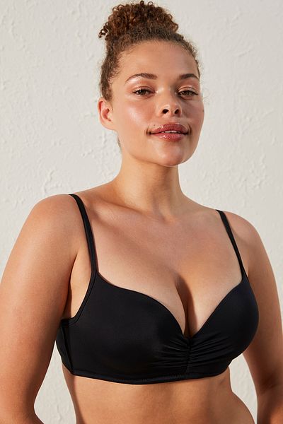 Penti Basic Super Push Up Υποστηριζόμενο Μαύρο Μπικίνι Μπλουζ