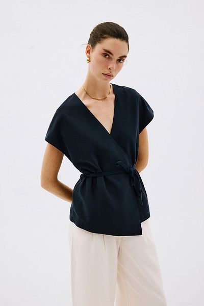 VATKALI Double-Breasted Vest with Tie at the Waist