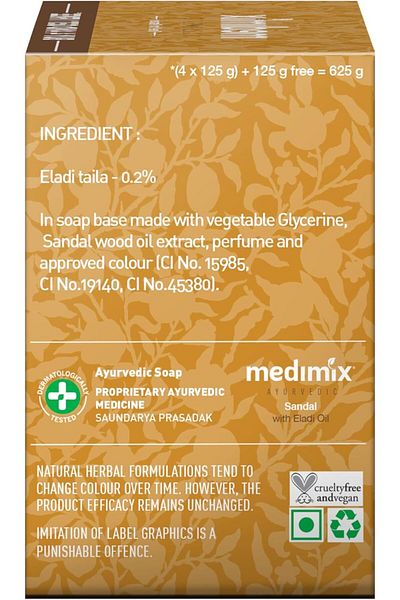 Medimix Ayurvedic Sandal Soap 125g (4 + 1 Offer Pack)