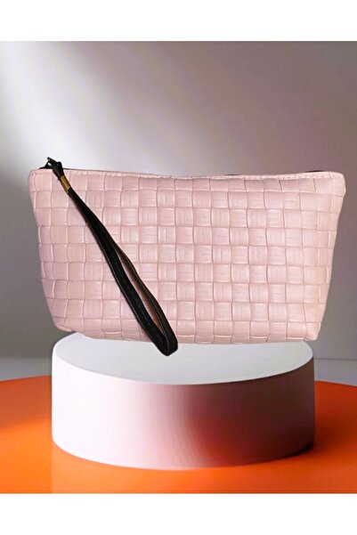 madam shushu حقيبة مكياج منقوشة من القش (27-15 سم)