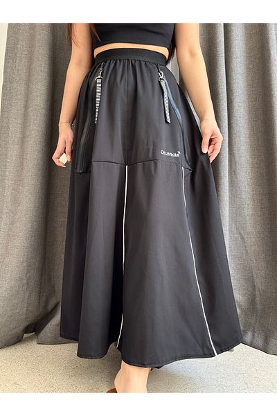 ROSSA Owhite Elastic Waist Pocket Skirt