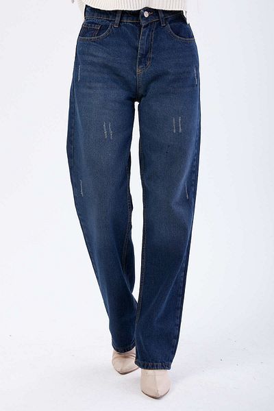 TOFİSA Brown High Waist Straight Mid Palazzo Jeans - 23667