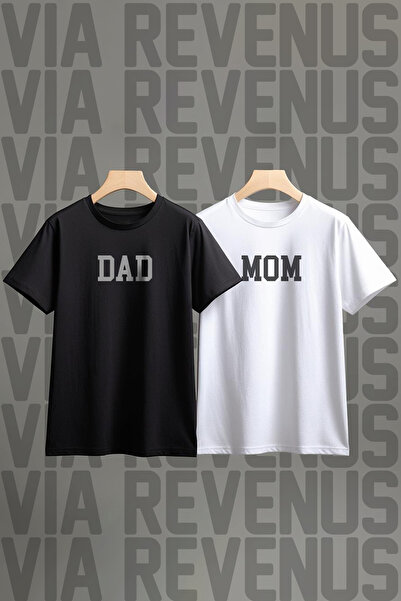 Vordevia MOM ve DAD Baskılı Cinsiyet Partisi Kombini %100 Pamuk