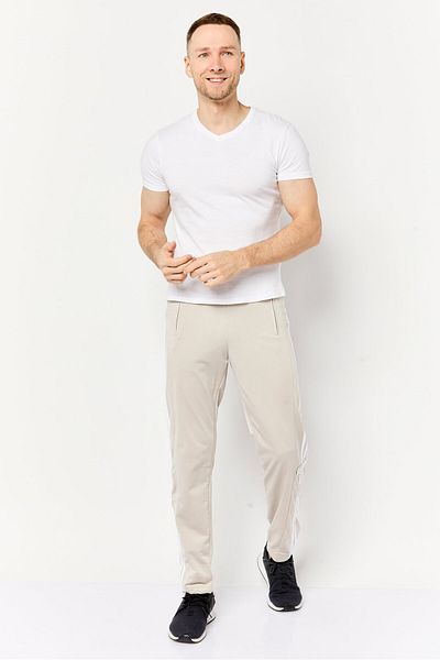 adidas Men Sportswear Fit Embroidered Logo Outdoor Track Pants, Beige
