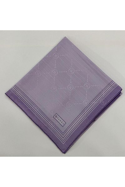 Vakko Eșarfă cu borduri din mătase din bumbac monogramă 41588-liliac deschis