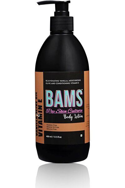 BAMS POP SKIN CULTURE BAMS | Vanilla with Olive Oil & Vitamin E Body Lotion | Nourishing & Hydrating Moisturizer for Soft,