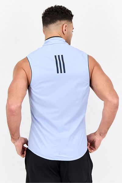 adidas Men Sportswear Sleeveless Outdoor Vest, Light Blue