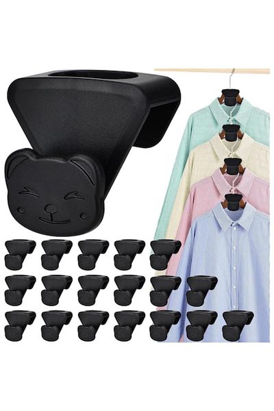 DELPI Hook Type Hanger Connector Set, 18 Pieces, Black