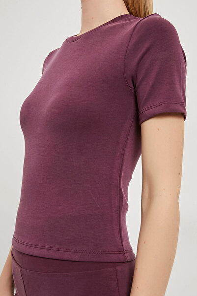 Arma Life Women's Modal Premium Tight Blouse Loose Leggings Burgundy Bottom Top Set