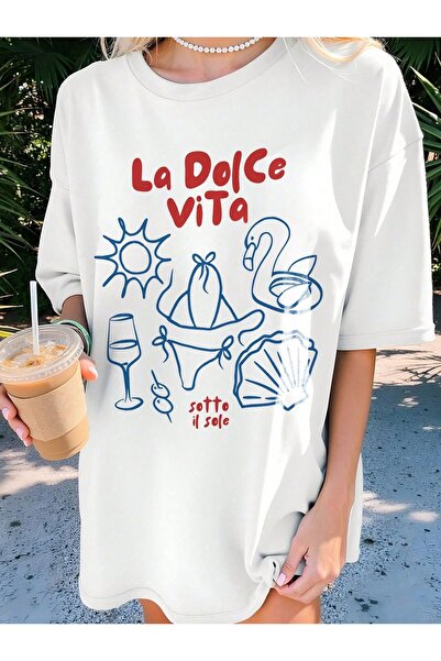 Jose Clothing Tricou imprimat cu mânecă scurtă cu croială supradimensionată