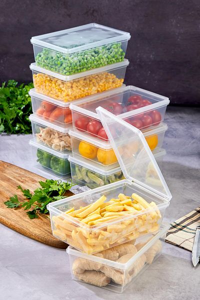 LİMONLU BAHÇE Storage Container 10 Pieces 2 Lt Locked, Self-Covered Freezer, Refrigerator, Food, Toys, Food Medicine...