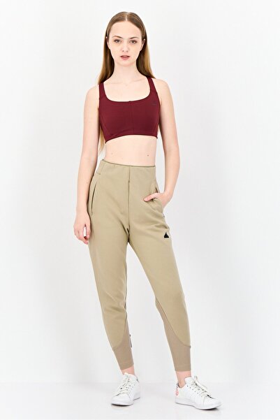 adidas Women Brand Logo Padded Training Sports Bra, Maroon