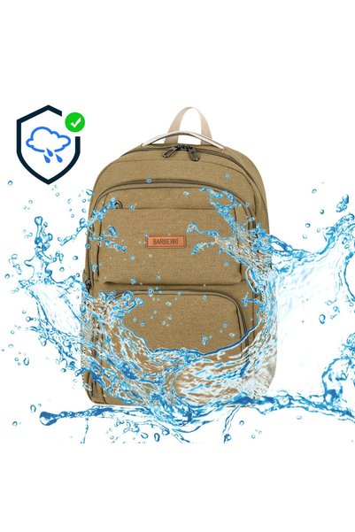 barberri Rucsac școlar S impermeabil din țesătură de pânză importată și cu design special, cu compartiment pentru laptop și compartiment pentru sticlă de apă geantă
