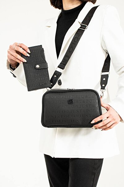 Just Polo حقيبة كتف وحقيبة كروس نسائية مكونة من 5 أقسام