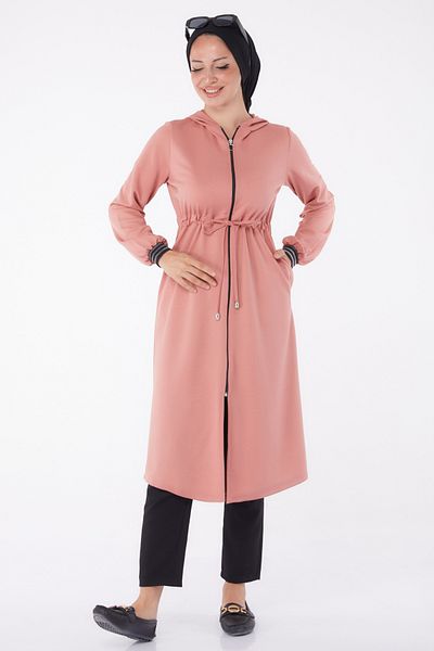 TOFİSA Plain Hooded Collar Women's Pink Cap - 13050