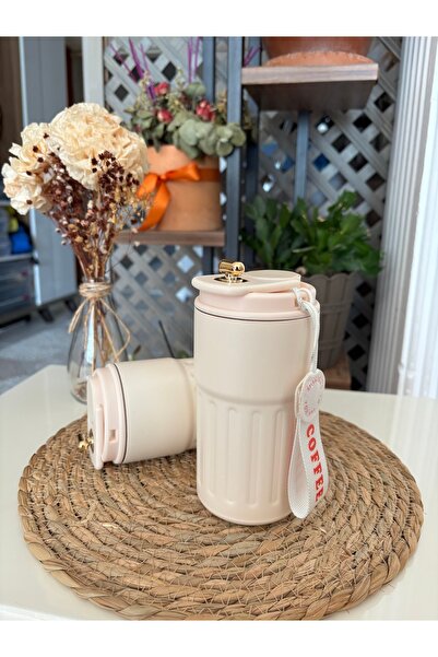 PiyaCraft Paslanmaz Çelik Bardak Termos 410 ml Ekru