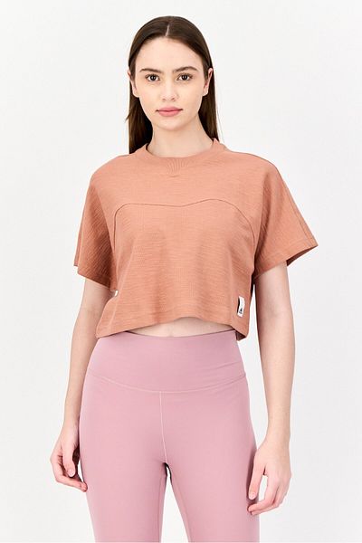 adidas Women Sportswear Fit Short Sleeves Outdoors Tops, Brown