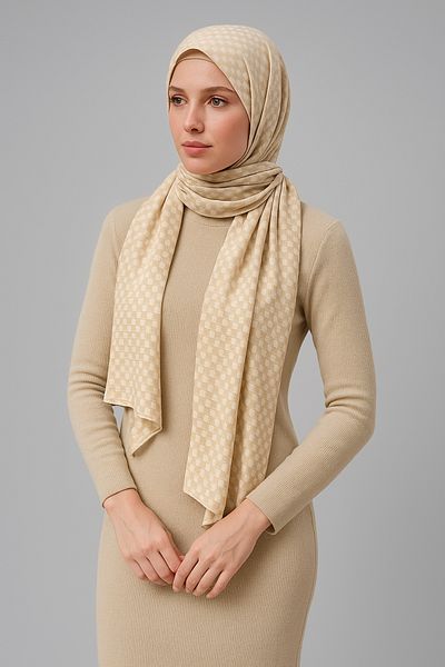 Sonbaharmoda Σάλι Μεταξένιο Ζακάρ με Σχέδιο – Αντιολισθητικό, Εύκολη Σχηματισμός, Ειδικό Υφαντό Σάλι