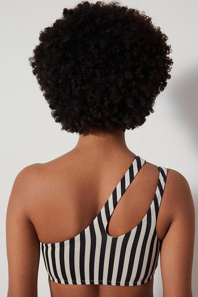 Penti Alia One Shoulder Glitter ριγέ μπικίνι