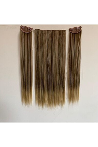 papatya peruk Ombre Auburn Straight Long Heat Styleable 3-Piece Snap Set