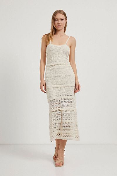 Arma Life Γυναικείο Μακρύ Φόρεμα Basic Ruched Ecru με λεπτό λουράκι
