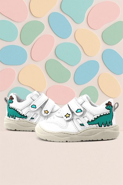 Rakerplus Tbons Special Design Schaggy Genuine Leather White Baby Sneakers