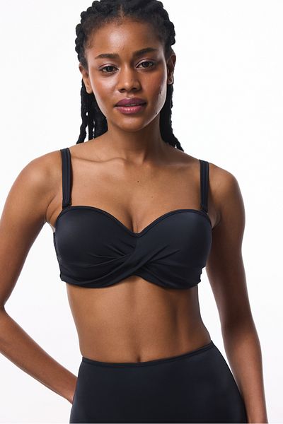 Penti Μαύρο Beauty Enhancing Underwire Balconette Bikini Top