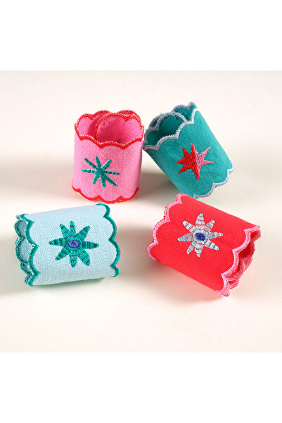 Zsa Zsa Zsu Nilüfer Colorful Cotton Napkin Ring 6X18 cm