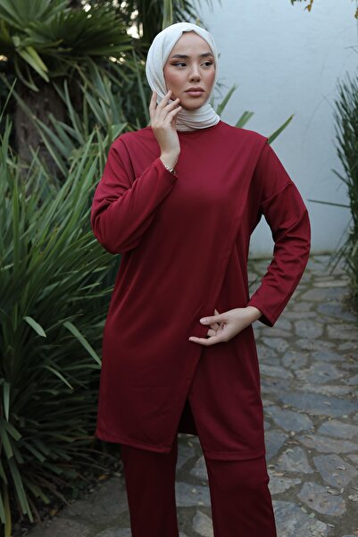 TOFİSA Αθλητικό Παντελόνι Τουνίκ Σετ δύο τεμαχίων Claret Red - 13154