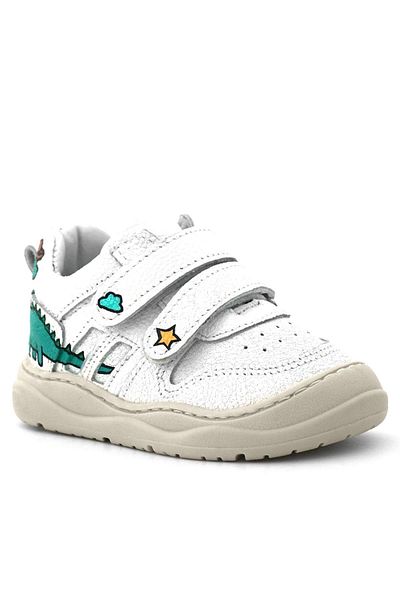 Rakerplus Tbons Special Design Schaggy Genuine Leather White Baby Sneakers