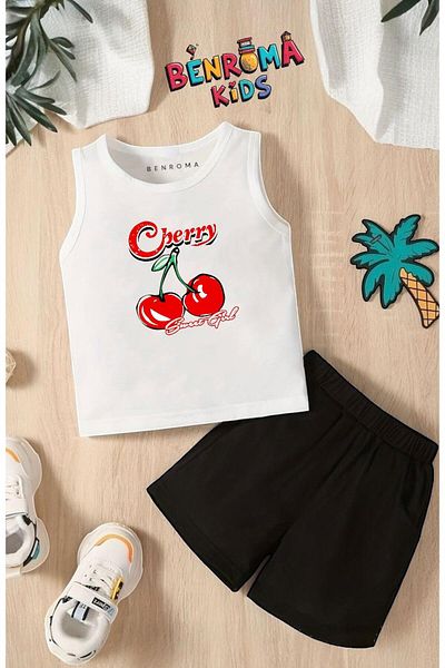 BENROMA ΠΑΙΔΙΚΟ ΣΕΤ ΣΟΡΤΣ ΠΟΥΚΑΜΙΣΟ UNISEX ΠΑΙΔΙΚΟ ΣΕΤ CHERY PRINTED