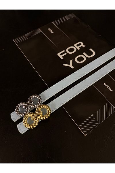 Fiori 2-pack Deal Product Auger Gold Buckle Λεπτή γυναικεία ζώνη, ζώνη παλτό, ζώνη πουκάμισου, ζώνη φορέματος