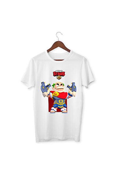 ALPŞAN TİCARET Brawl Stars Sam Kids Adult White T-Shirt Brawl Stars Sam Unise...