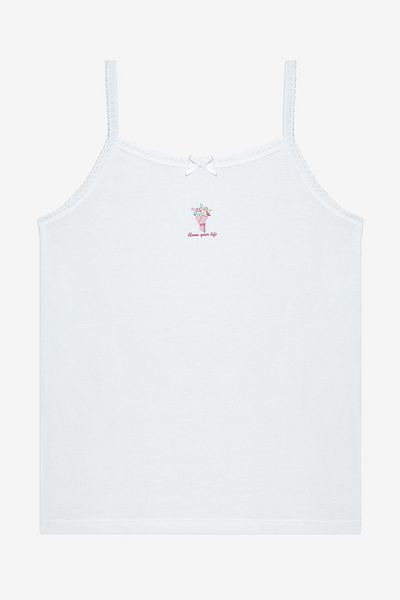 Penti Girl's Sweetheart 2-Piece Optical White Tank Top