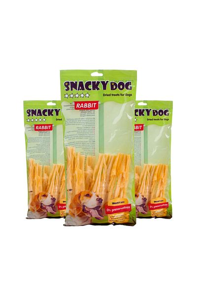 Snacky Dog Natural Dog Treats Pack of 3 x Rabbit Sticks - Snacky Dog