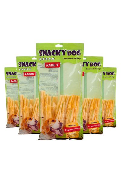 Snacky Dog Natural Dog Treats Pack of 5 x Rabbit Sticks - Snacky Dog
