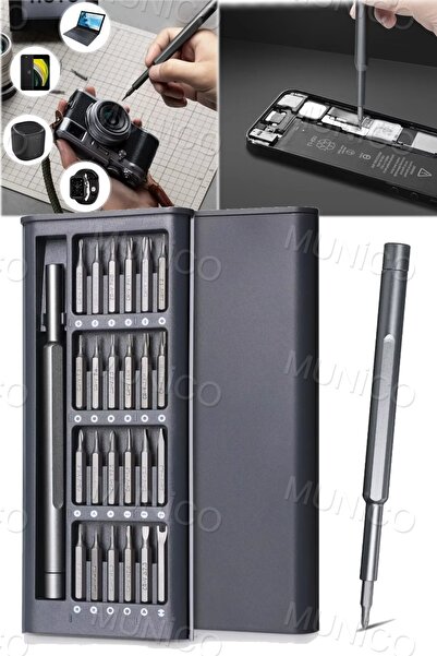 Munico Saatçi, Bilgisayar, Telefon İçin Mıknatıslı Tornavida Seti 24 Çelik Uç...