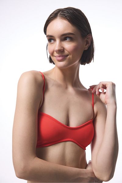 Penti Praslin Minimal Cut Red Bandeau Bikini Top