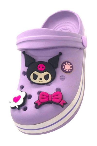 ellaboni Girl's Kuromi Non-Slip Sole Lilac Slippers Pool Beach Sandals