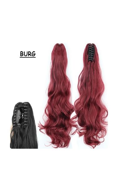 animis beauty Extensie de par Coada par Visinie / Burgundy, ondulata, tip cleste, 50 cm, fibra sintetica