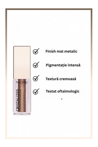 NOTE Note Cosmetics Crystalized Liquid Eyeshadow with Metallic Finish - 08 Vintage Bronze